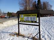 Hinweistafel zum Skigebiet Bedřichovka