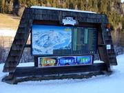 Pistenplan mit aktuellen Betriebsinformationen bei der Klösterlebahn