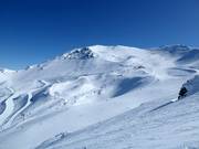 Blick auf die Pisten im Skigebiet Mt. Hutt