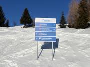 Pistenausschilderung im Skigebiet am Rosskopf