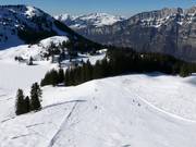 Mittelschwere Abfahrt am Seeben