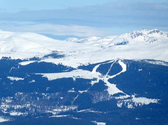 Blick auf das Skigebiet Rittner Horn