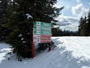 Pistenausschilderung im Skigebiet von Big White