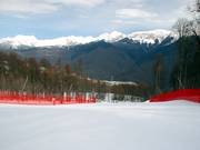 Von der Kaskad-Piste blickt man zum Rosa-Plateau.