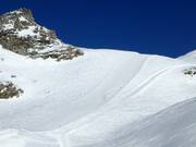 Mittelschwere Abfahrt Riepensattel auf dem Schlegeis Gletscher