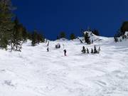 Steiles Gelände ausgehend von der High Traverse