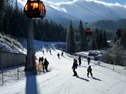 Leichte Talabfahrt am Grand Jet