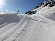 Sehr selten: Querrillen auf der Piste in Arcalís