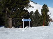 Pistenausschilderung zur Sesselbahn Kalditsch/Doladizza