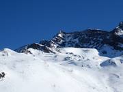 Blick zur Bergstation der höchsten Kabinenbahn in Südtirol
