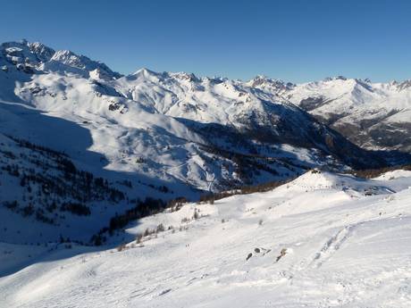 Cottische Alpen: Größe der Skigebiete – Größe Serre Chevalier – Briançon/Chantemerle/Villeneuve-la-Salle/Le Monêtier-les-Bains
