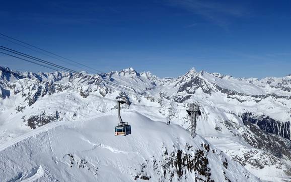 Größter Höhenunterschied in der SkiArena Andermatt-Sedrun – Skigebiet Gemsstock – Andermatt