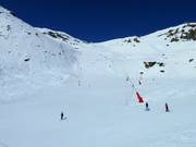 Vom Gipfel Saulire auf leichten Pisten Richtung Courchevel