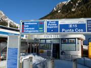 Informationen am Einstieg der Sesselbahn