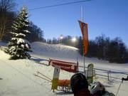 Blick vom Lifteinstieg auf die Piste
