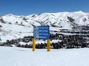 Pistenausschilderung im Skigebiet Dollar Mountain in Sun Valley
