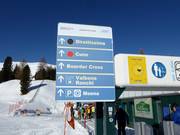 Pistanausschilderung im Skigebiet Alpe Lusia