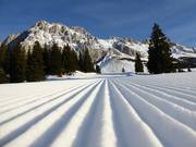 Perfekt präparierte Piste auf der Ehrwalder Alm