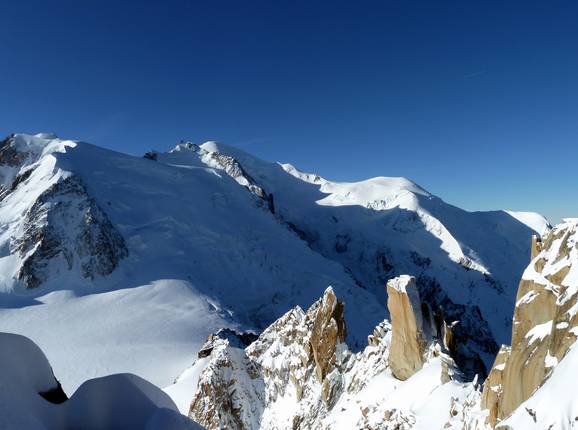 Blick zum Mont Blanc vom Aiguille du Midi