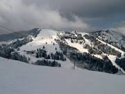 Blick auf die Pisten am Prarion