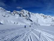 Morteratsch-Gletscherabfahrt - Fahrt über den Gletscher