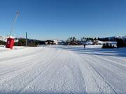 Perfekt präparierte Piste im Skigebiet Les Angles