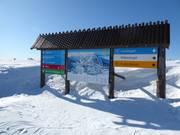 Pistenplan und Pistenausschilderung im Skigebiet Stöten