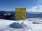 Ausschilderung im Skigebiet