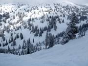 Schwere Abfahrten am Peaked Mountain