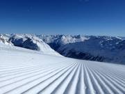 Frisch präparierte Piste am Corvatsch