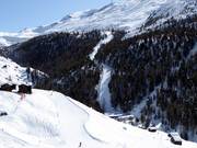 Schwere Piste Berter hinunter nach Eja