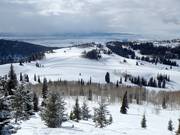 Blick auf die Loipen am Skigebiet Grand Targhee