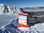Pistenausschilderung im Skigebiet Galsterberg