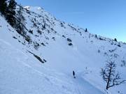 Steile Hänge zur Wolfratshauser Hütte