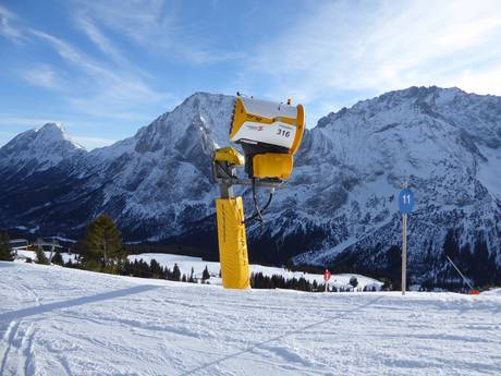 Schneesicherheit Wettersteingebirge und Mieminger Kette – Schneesicherheit Ehrwalder Alm – Ehrwald