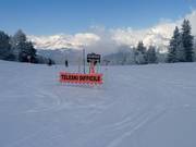 Vor dem steilen Tellerlift wird gewarnt