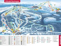 Pistenplan Klövsjö/Storhogna