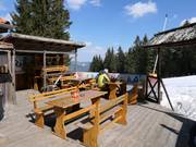 Skihütte an der Bergstation