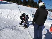 Engagiertes Personal am Lift