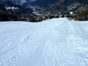 Leichte Talabfahrt in Sauze d'Oulx