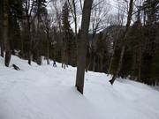 Schwere Waldabfahrt La Chûte