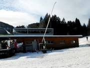 Lanzenbeschneiung an der Talstation der Belchenbahn