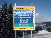 Ausschilderung im Skigebiet