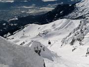 Blick auf das Skigebiet an der Seegrube