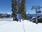 Pistenausschilderung im Skigebiet Big Sky