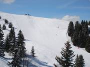 Schön breit: Piste Gueux am Mont Rond