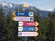 Anderes Design, selbe Funktion: Wegweiser in Praz sur Arly