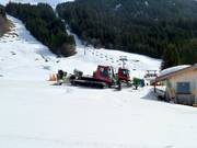 Die Schneekanonen warten auf den nächsten Einsatz