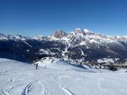 Blick auf die bekannten Abfahrten von Cortina d'Ampezzo