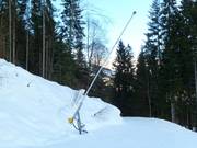 Komplette Beschneiung im Skigebiet
